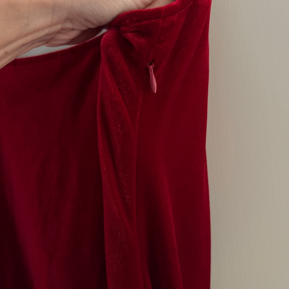 Gorgeous Zara Deep Red Velvet Dress - Picture 8 of 8